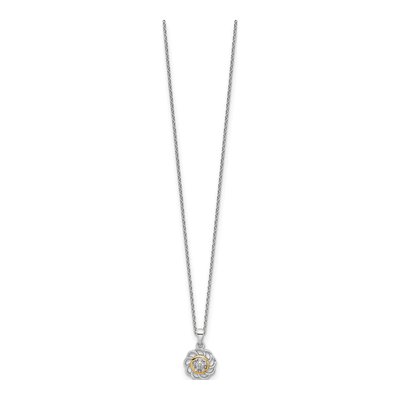 Sterling Silver & 14K Gold 1/20 ct tw Diamond Pendant Necklace – view 2