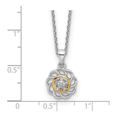 Sterling Silver & 14K Gold 1/20 ct tw Diamond Pendant Necklace – view 3