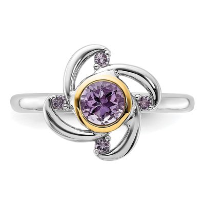 Sterling Silver & 14K Gold Amethyst Ring – view 4