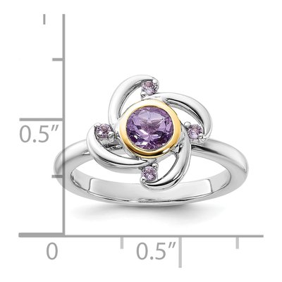 Sterling Silver & 14K Gold Amethyst Ring – view 5