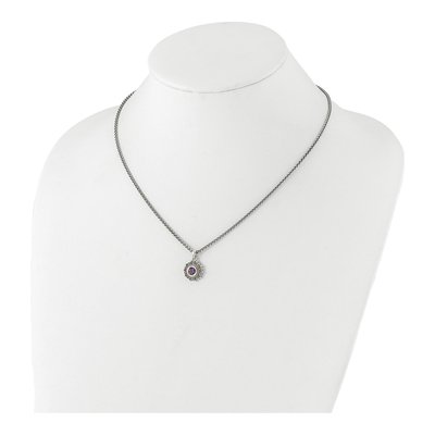 Sterling Silver & 14K Gold Amethyst Pendant Necklace – view 4