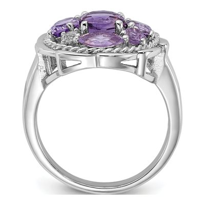 Sterling Silver & 14K Gold Amethyst & White Topaz Ring – view 2