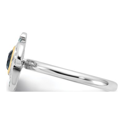 Sterling Silver & 14K Gold London Blue Topaz & Swiss Blue Topaz Ring – view 3