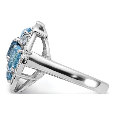 Sterling Silver & 14K Gold London Blue Topaz & Swiss Blue Topaz Statement Ring – view 3