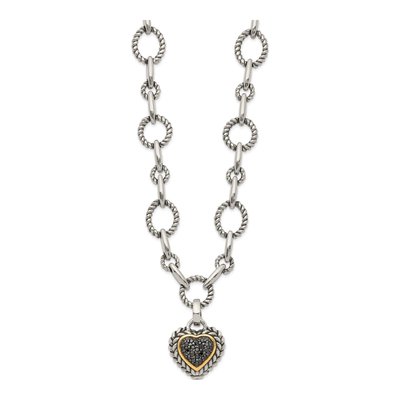Sterling Silver & 14K Gold 0.26 ct tw Diamond Necklace