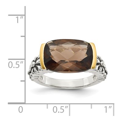 Sterling Silver & 14K Gold Smoky Quartz Ring – view 5