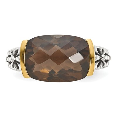 Sterling Silver & 14K Gold Smoky Quartz Ring – view 6