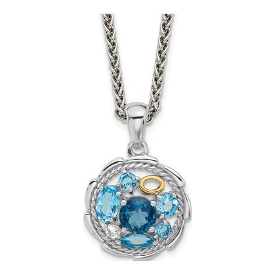 Multi-Topaz Two-Tone 18" Necklace