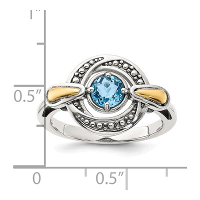Sterling Silver & 14K Gold Swiss Blue Topaz Ring – view 5