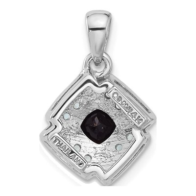 Sterling Silver & 14K Gold Onyx & Swiss Blue Topaz Pendant Necklace – view 3