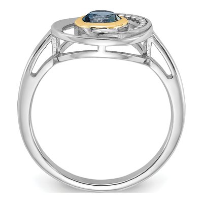 Sterling Silver & 14K Gold London Blue Topaz Ring – view 2