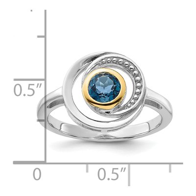 Sterling Silver & 14K Gold London Blue Topaz Ring – view 5