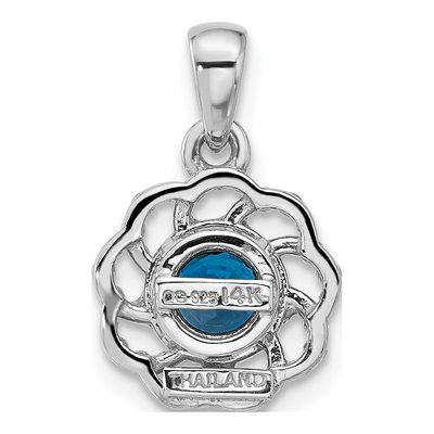 Sterling Silver & 14K Gold London Blue Topaz Pendant Necklace – view 3
