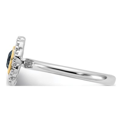 Sterling Silver & 14K Gold London Blue Topaz Ring – view 3