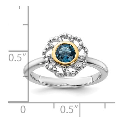 Sterling Silver & 14K Gold London Blue Topaz Ring – view 5
