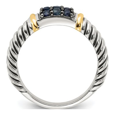 Sterling Silver & 14K Gold Sapphire Ring – view 2