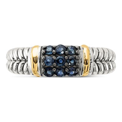 Sterling Silver & 14K Gold Sapphire Ring – view 4