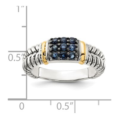 Sterling Silver & 14K Gold Sapphire Ring – view 5