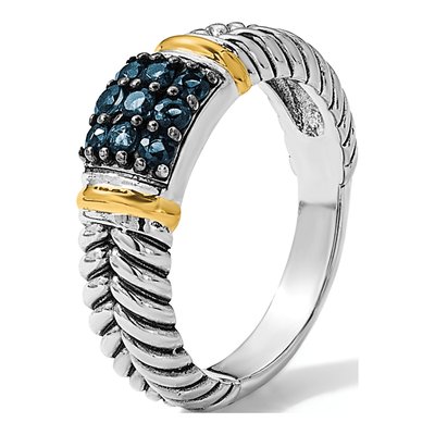 Sterling Silver & 14K Gold Sapphire Ring – view 7