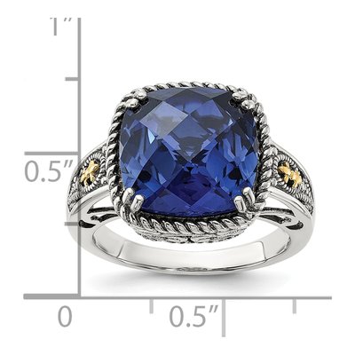 Sterling Silver & 14K Gold Lab-Created Sapphire Ring – view 5