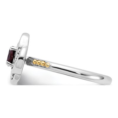 Sterling Silver & 14K Gold Garnet Ring – view 3