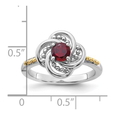 Sterling Silver & 14K Gold Garnet Ring – view 5