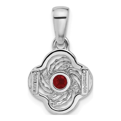 Sterling Silver & 14K Gold Garnet Pendant Necklace – view 3