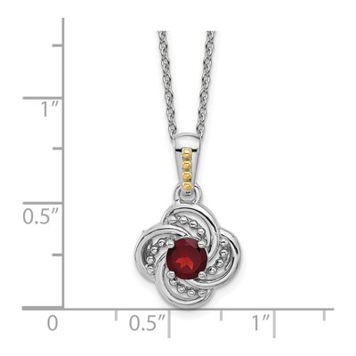 Sterling Silver & 14K Gold Garnet Pendant Necklace – view 5