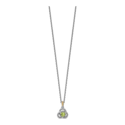 Sterling Silver & 14K Gold Peridot Pendant Necklace – view 2