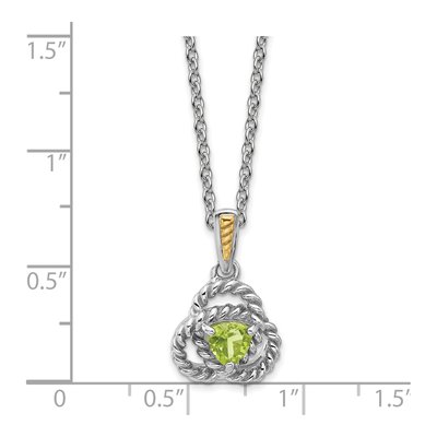 Sterling Silver & 14K Gold Peridot Pendant Necklace – view 3