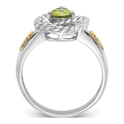 Sterling Silver & 14K Gold Peridot Ring – view 2