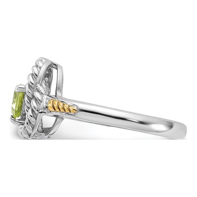 Sterling Silver & 14K Gold Peridot Ring – view 3