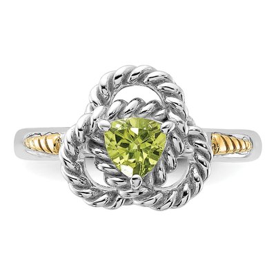 Sterling Silver & 14K Gold Peridot Ring – view 4