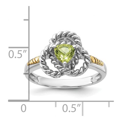 Sterling Silver & 14K Gold Peridot Ring – view 5