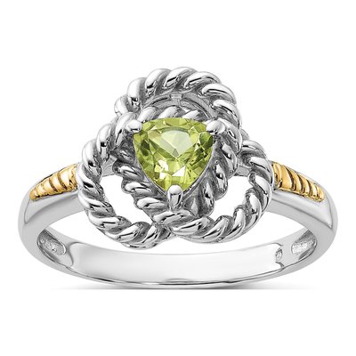 Sterling Silver & 14K Gold Peridot Ring