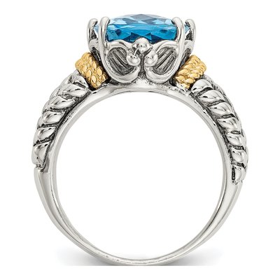 Sterling Silver & 14K Gold Swiss Blue Topaz Ring – view 3