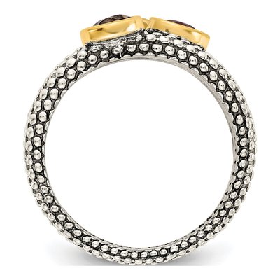 Sterling Silver Stackable Gemstone 3-Ring Set – view 3