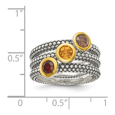 Sterling Silver Stackable Gemstone 3-Ring Set – view 5