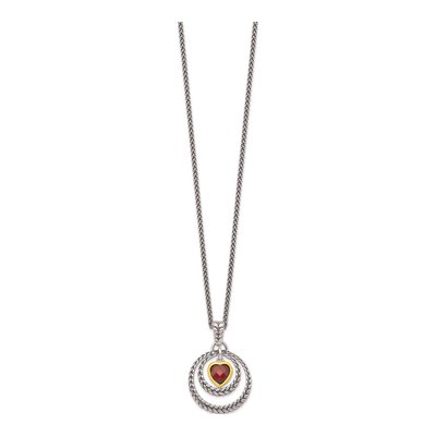 Gold-Plated Sterling Silver Garnet Heart Necklace – view 3