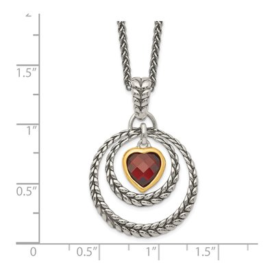 Gold-Plated Sterling Silver Garnet Heart Necklace – view 4