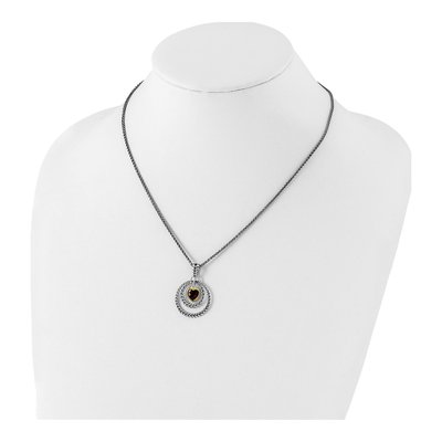 Gold-Plated Sterling Silver Garnet Heart Necklace – view 5