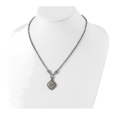 Sterling Silver & 14K Gold 1/5 ct tw Diamond Pendant Necklace – view 4