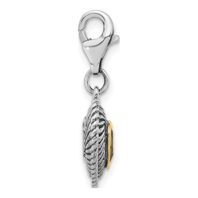 Sterling Silver & 14K Gold Lemon Quartz Lemon Heart Charm – view 2