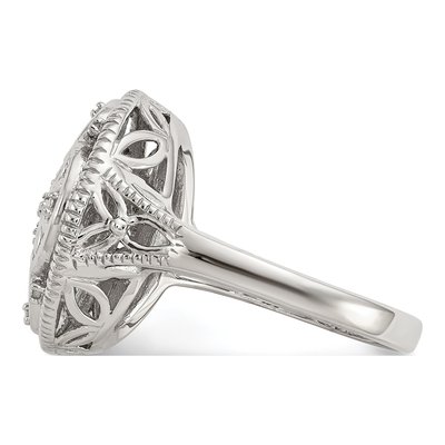 Sterling Silver & 14K Gold Diamond Vintage Ring – view 4