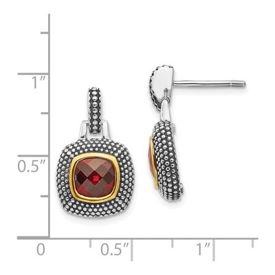 Gold-Plated Sterling Silver Garnet Dangle Earrings – view 5