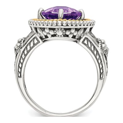 Sterling Silver & 14K Gold Amethyst Ring – view 3