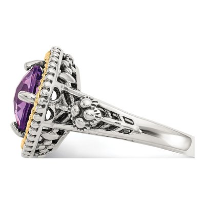 Sterling Silver & 14K Gold Amethyst Ring – view 4