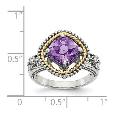 Sterling Silver & 14K Gold Amethyst Ring – view 5