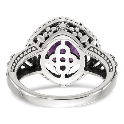 Sterling Silver & 14K Gold Amethyst Ring – view 7