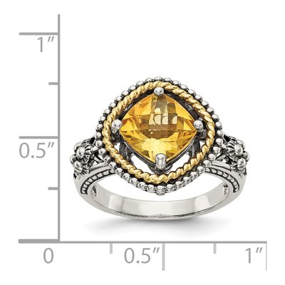 Sterling Silver & 14K Gold Citrine Ring – view 5